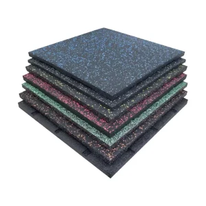 Breathable Interlocking Rubber Gym Flooring Mats with Rubber Top