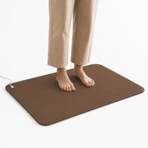 Brown Grounding Mat Earthing Pad Conductive Grounding Floor Mat for Sleep Stress Relief Office Desk Meditation and Wellness Use