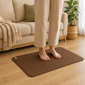 Brown PU Leather Grounding Mat Conductive Earthing Pad Sand Texture for Desk Floor or Office