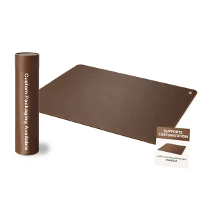 Brown PU Leather Grounding Mat for Feet Earthing Mat Anti-Static Desk Mat EMF Protection