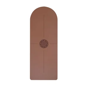 Brown PU Natural Rubber Yoga Mat 8mm Non-Slip Wear-Resistant Shock-Absorbing for Sports, Dance and Fitness