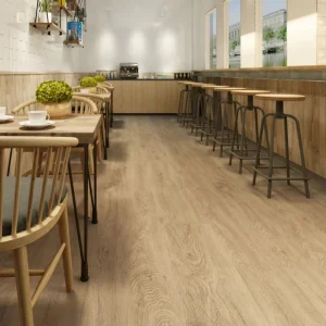 Building Materials Waterproof Non-Slip Gym Easy Install 4mm/0.3mm Wearlayer SPC Flooring for Cafe Restaurant with CE