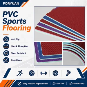 Bulk Supply Durable PVC Sport Flooring Roll Sports Vinyl Flooring for Indoor Court Facility Projects