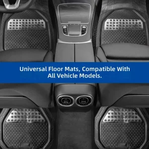 Car Mat 4-Piece Set Thickened PVC Universal Waterproof Four-Season Honeycomb Pattern Wear-Resistant Durable Non-Slip