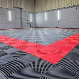 Car Wash Vinyl Flooring Tiles Interlocking Click Plastic Grid Pattern Indoor Use Lightweight