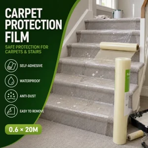 Carpet Protection Cover from Dust, Water, and Paint Spills for Renovation, Painting, Moving, and Construction