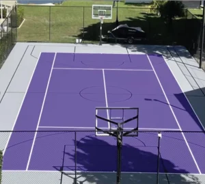 Casting on Site Tennis Basketball Volleyball Court Durable Weather Resistance Outdoor Synthetic Outdoor Multipurpose Court
