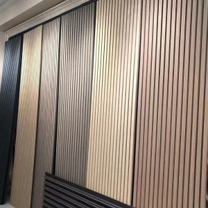 Ceiling Sound Absorbing Wood and Pet Soundproof Slat Wall Acoustic Panels for Room Stadium
