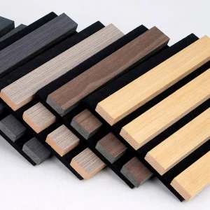 Certificated Modern Fireproof Waterproof Acoustic Panel MDF Slat Design Sound Absorbing Soundproof Panels for Household Commerce