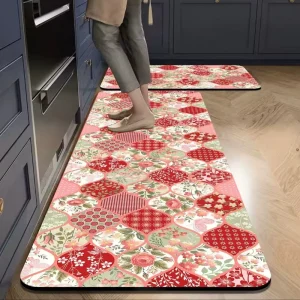 Charming Bohemian Kitchen Mats Water Absorbent and Oil Absorbing Non Slip Mat