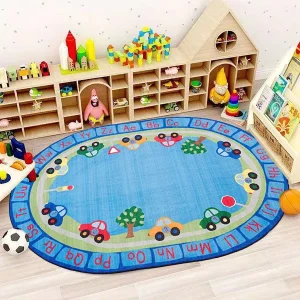 Child Floor Mats With School-Appearance Print for Classroom or Home Use for Bedroom Living Room or Picnic