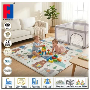 Children’s Double-Sided Non-Toxic Foldable XPE Foam Crawling Play Mat Cartoon Pattern