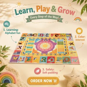 Children’s Interest Carpet Mat Literacy Trellis Pattern Soft Non-Slip Washable Crystal Fleece Floor Mat for Bedroom Living Room