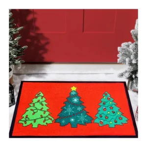 Christmas Outdoor Printed PVC Non-Slip Absorbent Doormat
