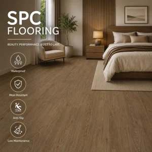 Click Lock SPC Flooring, Fireproof Waterproof, High Hardness, 7mm 8mm, Commercial