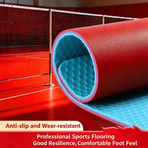 Cloth-Grain PVC Anti-Slip Wear-Resistant Vinyl Sports Flooring for Indoor Table Tennis Courts