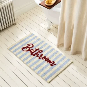 Coastal Charm Colorful Tufted Anti-Slip Absorbent Doormat Machine Washable Bathroom Hallway Home Decor Mat