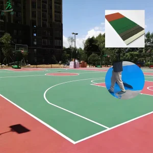 Colored Acrylic Topcoat Paint for Multi-Sport Hard Court Flooring, Shock-Absorbing Anti-Slip Surface