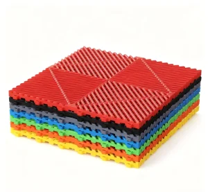 Colorful Interlocking Indoor Garage Floor Tiles, Industrial Plastic, Anti-Slip Waterproof, for Car Detailing Shops