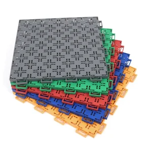 Colorful Interlocking Vinyl Sports Floor Tiles for Indoor Workshop and Basketball Court, Waterproof
