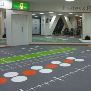 Colorful PVC Flooring, Anti-Flaming, Indoor/Outdoor Multi-Sport Use for Schools and Fitness Areas