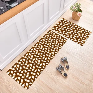 Colorful Patterned Waterproof Anti-Slip Machine-Washable Kitchen Floor Mats with Customizable Styles