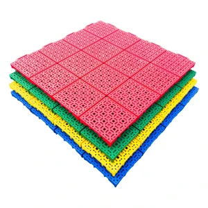 Colorful Plastic Interlocking Anti-Slip Outdoor Sports Tiles for Basketball Courts