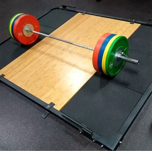 Commercial Grade Heavy Duty Deadlift Platform Wood Rubber Surface Anti-static Shock Absorption for Gym Weightlifting