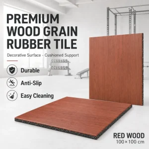 Commercial Gym Flooring Tile with Wear Resistant PVC Wood Grain Top Layer