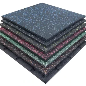 Commercial High Density EPDM Rubber Gym Flooring Mats Interlocking Anti Static Shock Absorbing Noise Reduction Easy Clean
