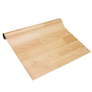 Commercial Modern Anti Slip Plain Wood Grain PVC Vinyl Roll Flooring