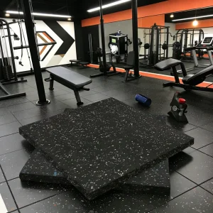 Commercial Outdoor Rubber Gym Floor Mat, 1 m x 1 m, 15 mm, for Playgrounds and Gyms
