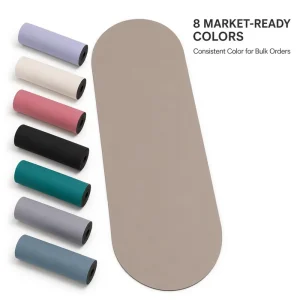 Commercial PU Rubber Yoga Mat 183x68cm 4.5mm Capsule Shape Double Rounded Ends Wet Grip for Hot Yoga Custom Logo