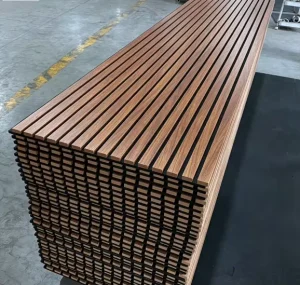 Commercial Project Wood Slat Acoustic Panels Sound Absorbing Wall Panels for Office Meeting Room Hotel Lobby