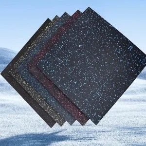 Commercial Rubber Floor Mat for Gym Equipment Sound Insulation Shock Absorption Water-Resistant 500x500mm