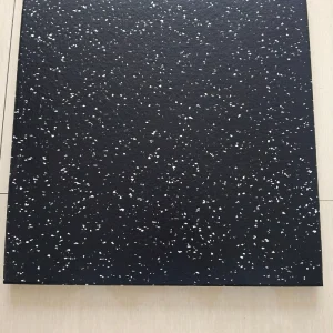 Composite Rubber Gym Mat With White EPDM Particles and Coating for Fitness Centers