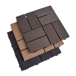 Composite WPC Interlocking Decking Tiles for Balcony, Garden, Patio and Terrace Outdoor Flooring