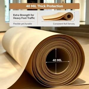 Construction Floor Protective Kraft Paper Roll Eco-Friendly Renewable Decor Protection Paperboard for Tile Wood Floor Covering