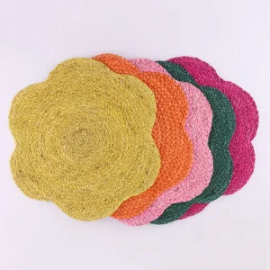 Corn Husk Woven Heat-Insulating Thickened Scald-Proof Biodegradable Solid Color Dining Mat Placemat Table Mat Western-Style Mat