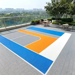 Cost effective Slip Resistant Custom Patterned Sports Floor High Resilience Interlock Sports Flooring for Children’s Playgrounds