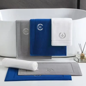 Cotton Bath Mats Factory Custom Quick-Dry Shower Floor Towel Mats for Bathroom