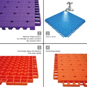 Cross Flower TPE Interlocking Suspended Floor Tiles 30.48 cm for Sports Grounds