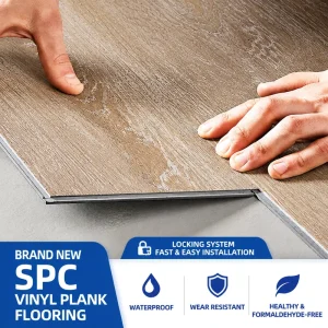 Cross border European style Modern Waterproof Fire resistant Non slip SPC Stone plastic Flooring Stone crystal Graphic Design