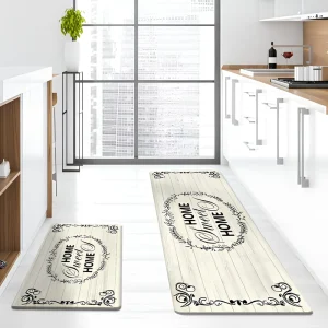 Cross-border Long PVC Nordic Style Kitchen Floor Mat Entryway Doormat 1.0 cm Thick Square Waterproof and Oil-resistant Rug