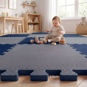 Crosshatch Textured EVA Foam Mat Interlocking Floor Tiles Anti-Slip Waterproof for Home Gym Kids Custom Size OEM