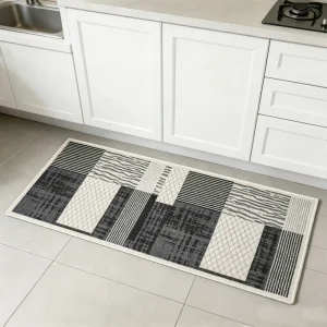 Cushioned Loop Pile Custom Printed Polyester Entrance Rug and Kitchen Floor Mat, Non-Slip PVC Edging, for Home and Hotel