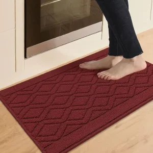 Cushioned Tufted Polypropylene Kitchen Runner Mat, Washable, Absorbent, Non-Slip Latex Backing, Anti-Fatigue