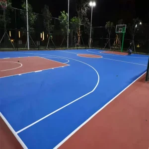 Custom 3 8mm Waterproof Silicone PU Liquid Coating Eco Friendly Professional Basketball Badminton Court Flooring 10 Year