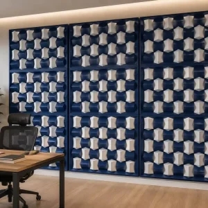 Custom 3D Folded Prism Acoustic Panel Polyester Fiber Wall Board PET Felt Decor Panel for Recording Studio Home Theater