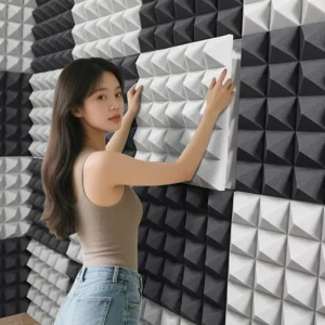 Custom Acoustic Panel Pyramid Ceiling Board Wave Acoustic Foam for Absorb Reduce Noise